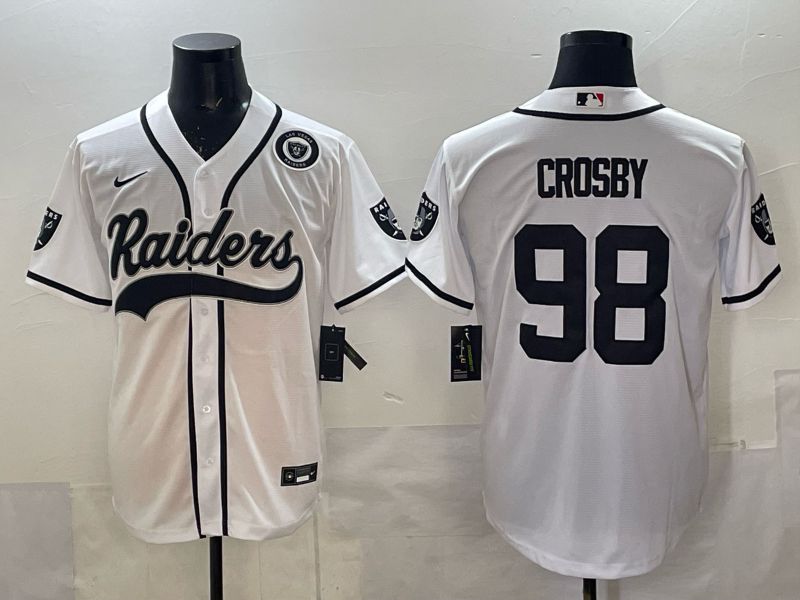Men 2025 Oakland Raiders #98 Crosby white 3th generation Joint Name Nike Limited NFL Jersey style 005